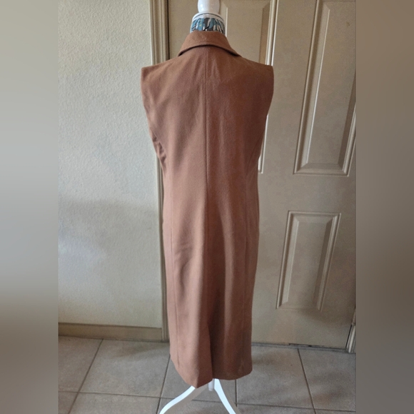 NWOT Halogen Sleeveless Double-Breasted Trench Vest - Camel - Size S - Picture 2 of 2